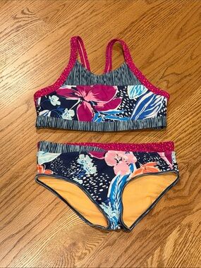 Athleta Girl Tropical Print Active Bikini - XL 14